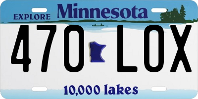 MN license plate 470LOX