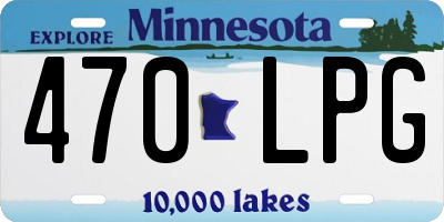 MN license plate 470LPG