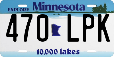 MN license plate 470LPK