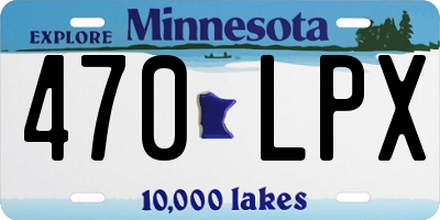 MN license plate 470LPX