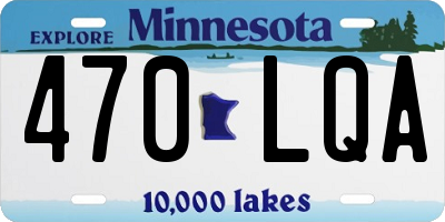MN license plate 470LQA
