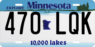 MN license plate 470LQK