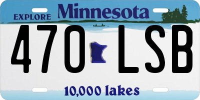 MN license plate 470LSB