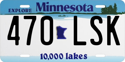 MN license plate 470LSK