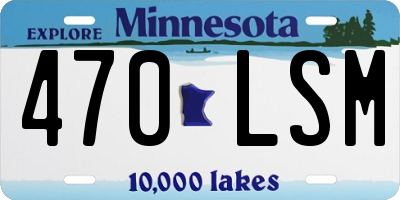 MN license plate 470LSM