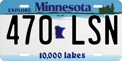 MN license plate 470LSN