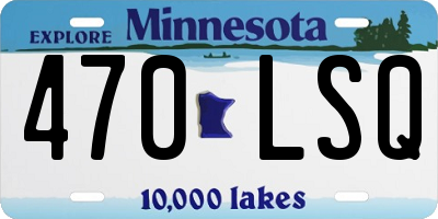 MN license plate 470LSQ
