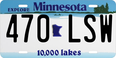MN license plate 470LSW