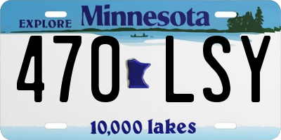 MN license plate 470LSY