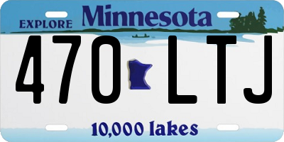 MN license plate 470LTJ