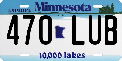 MN license plate 470LUB