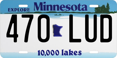 MN license plate 470LUD