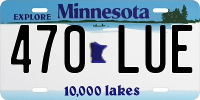 MN license plate 470LUE