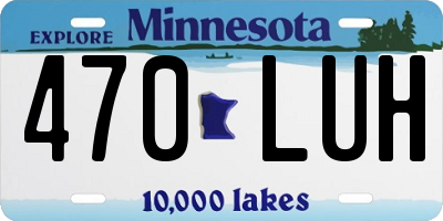 MN license plate 470LUH