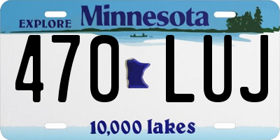 MN license plate 470LUJ