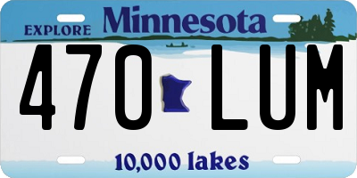 MN license plate 470LUM