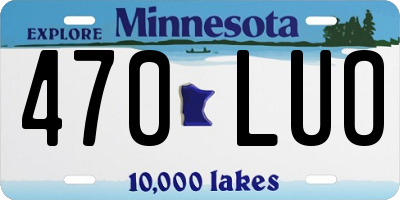 MN license plate 470LUO