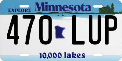MN license plate 470LUP
