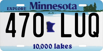 MN license plate 470LUQ