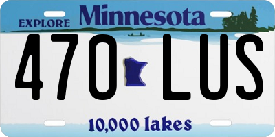 MN license plate 470LUS