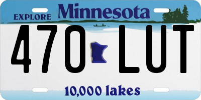MN license plate 470LUT