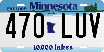 MN license plate 470LUV