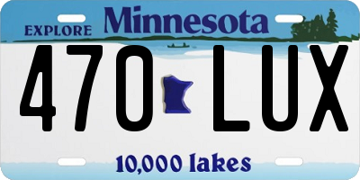 MN license plate 470LUX