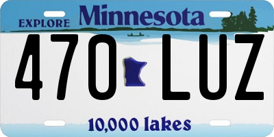 MN license plate 470LUZ