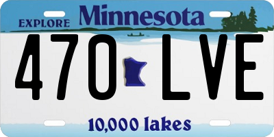 MN license plate 470LVE