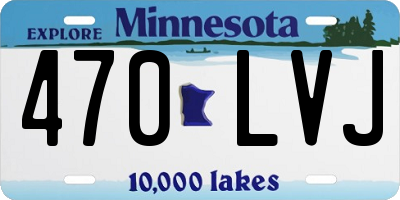 MN license plate 470LVJ