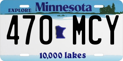 MN license plate 470MCY
