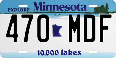 MN license plate 470MDF