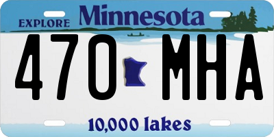 MN license plate 470MHA