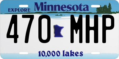 MN license plate 470MHP