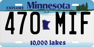 MN license plate 470MIF