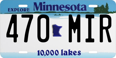 MN license plate 470MIR