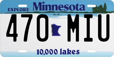MN license plate 470MIU