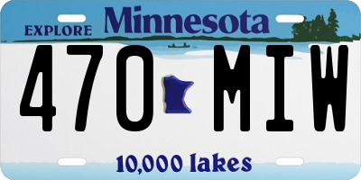 MN license plate 470MIW