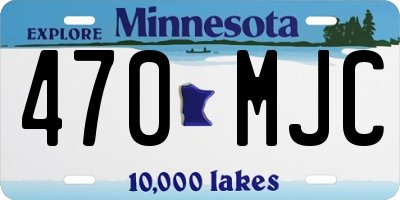 MN license plate 470MJC