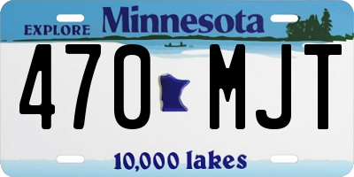 MN license plate 470MJT