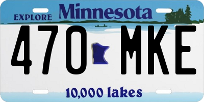 MN license plate 470MKE