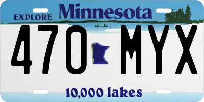MN license plate 470MYX