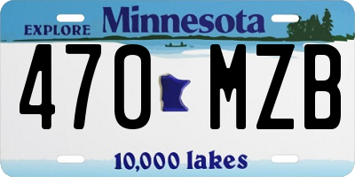 MN license plate 470MZB