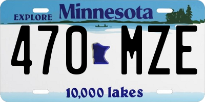 MN license plate 470MZE
