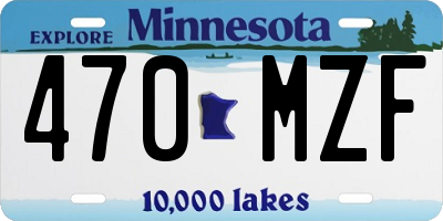 MN license plate 470MZF