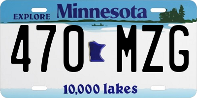 MN license plate 470MZG