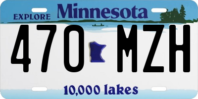 MN license plate 470MZH