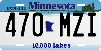 MN license plate 470MZI