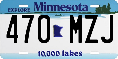MN license plate 470MZJ