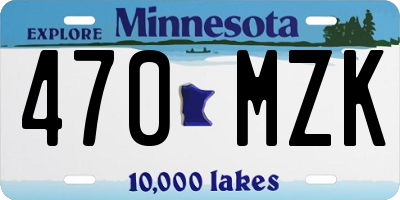 MN license plate 470MZK